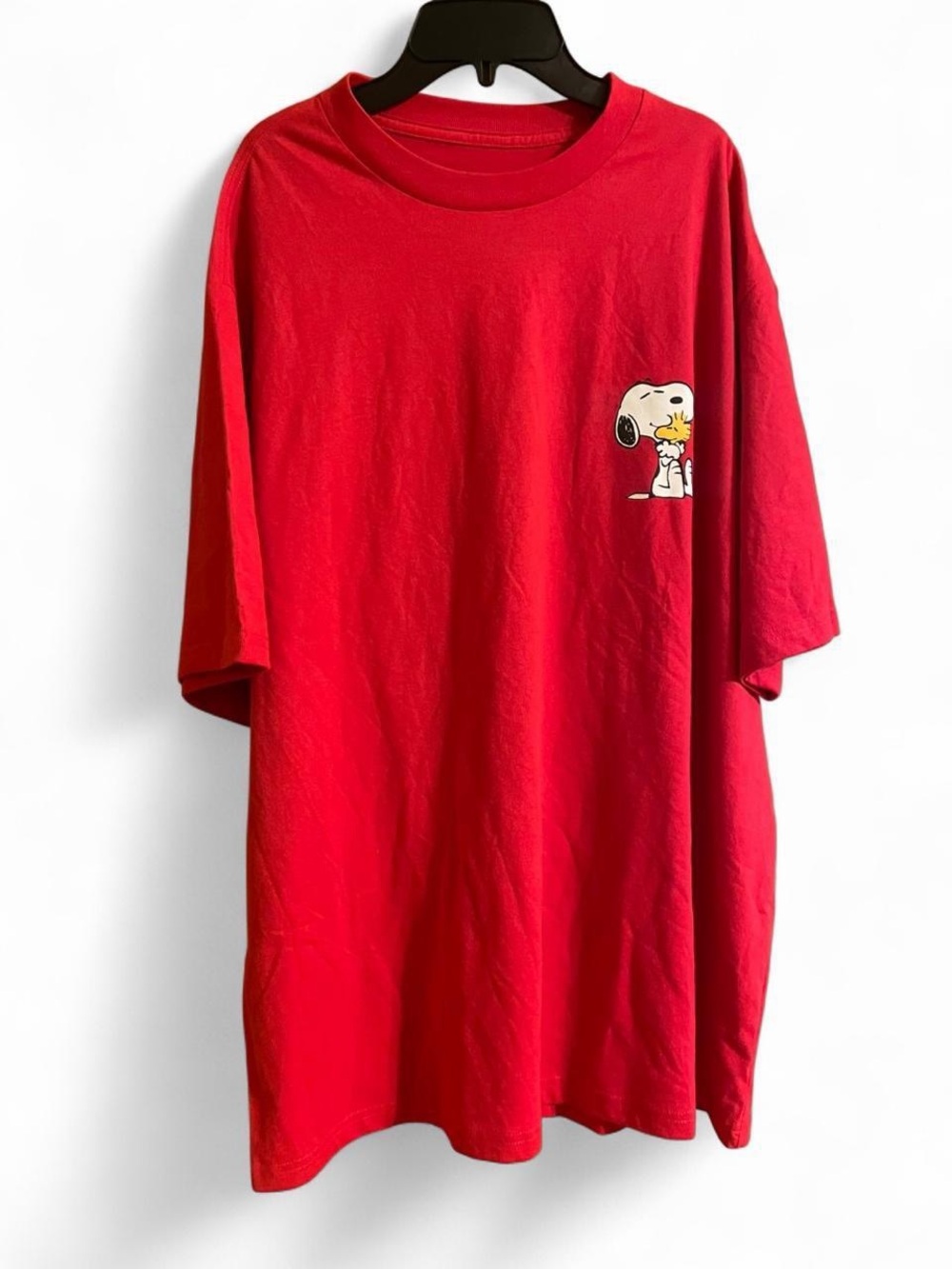 Peanuts Red Short Sleeve Tee with Snoopy Pocket Graphic